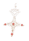 Pendentif Croix du Sud d'Agadez - Pendentif en or jaune 18 K et corail 58 Facettes AA 1634