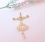 Pendentif Croix du Sud d'Agadez - Pendentif en or jaune 18 K et corail 58 Facettes AA 1634
