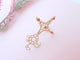 Pendentif Croix du Sud d'Agadez - Pendentif en or jaune 18 K et corail 58 Facettes AA 1634
