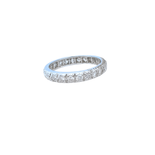 Bague 52 Alliance américaine vintage - Bague en platine et diamants 0,96 ct 58 Facettes 1755