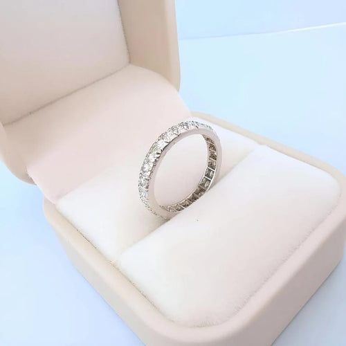 Bague 52 Alliance américaine vintage - Bague en platine et diamants 0,96 ct 58 Facettes 1755