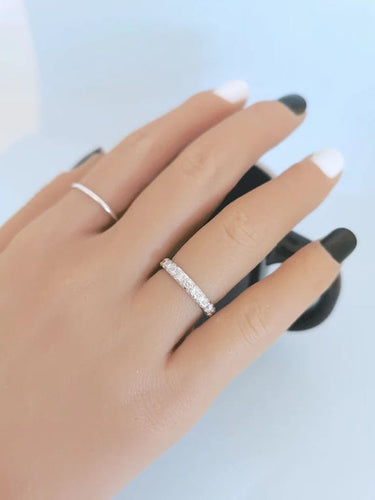 Bague 52 Alliance américaine vintage - Bague en platine et diamants 0,96 ct 58 Facettes 1755