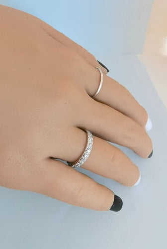 Bague 52 Alliance américaine vintage - Bague en platine et diamants 0,96 ct 58 Facettes 1755