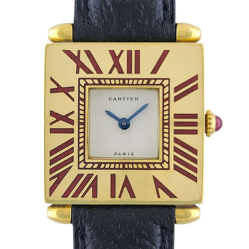Montre Cartier Quadrant - Montre Grand Modèle en or jaune 18 carats 58 Facettes