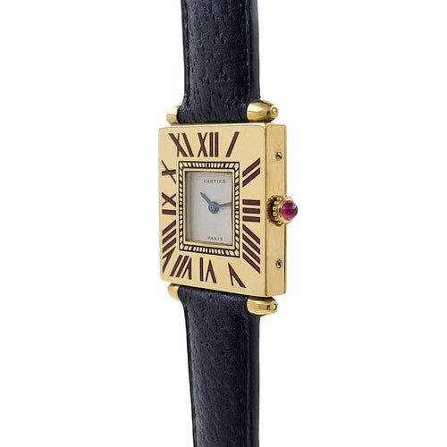 Montre Cartier Quadrant - Montre Grand Modèle en or jaune 18 carats 58 Facettes