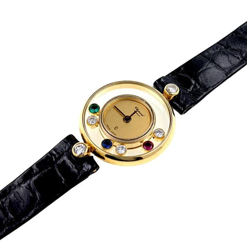 Montre Chopard Happy Diamonds - Montre en or 18 carats avec diamants et pierres 58 Facettes