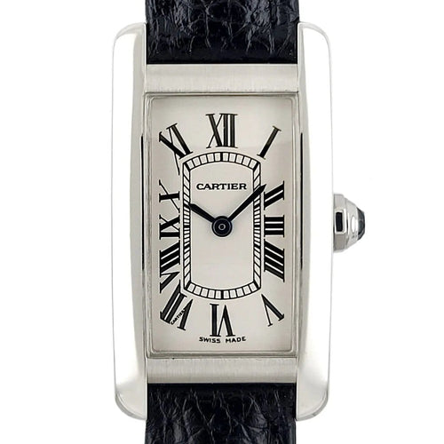 Montre Cartier Tank Américaine - Montre 2489 en or blanc 18 carats 58 Facettes