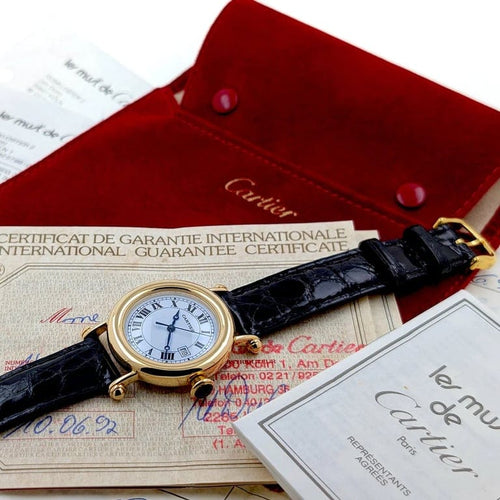 Montre Cartier Diabolo Date Large - Montre en or jaune 18 carats 58 Facettes
