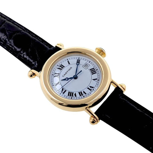 Montre Cartier Diabolo Date Large - Montre en or jaune 18 carats 58 Facettes