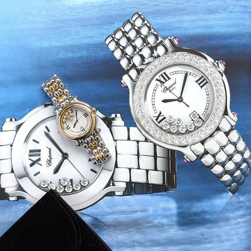 Montre Chopard Happy Sport Date - Montre en or 18 carats et acier, diamants et émeraudes 58 Facettes