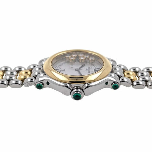 Montre Chopard Happy Sport Date - Montre en or 18 carats et acier, diamants et émeraudes 58 Facettes