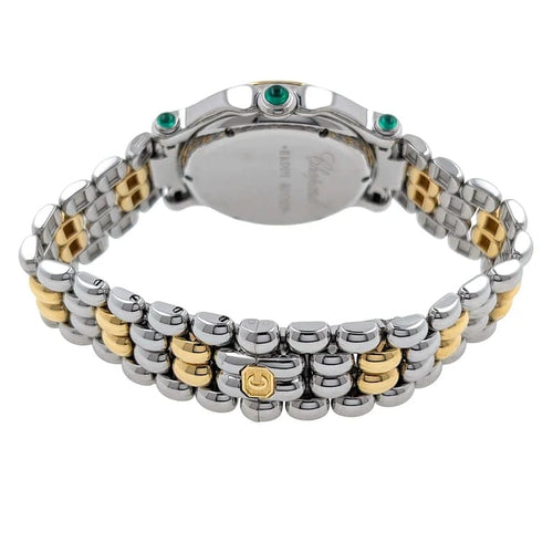 Montre Chopard Happy Sport Date - Montre en or 18 carats et acier, diamants et émeraudes 58 Facettes