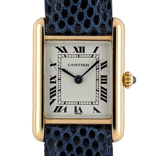 Montre Cartier Tank Louis Cartier - Montre Medium MM en or 18 carats 58 Facettes