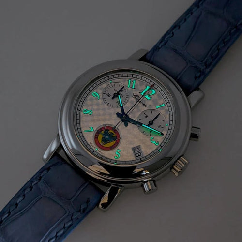 Montre Chopard - Montre chronographe Eagle Ski Club Gstaad réf. 8900 en acier 58 Facettes