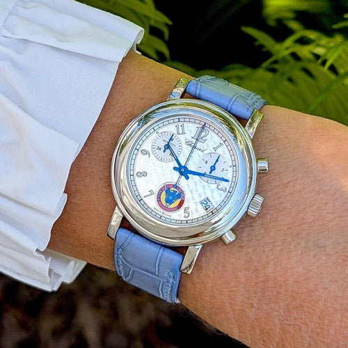 Montre Chopard - Montre chronographe Eagle Ski Club Gstaad réf. 8900 en acier 58 Facettes