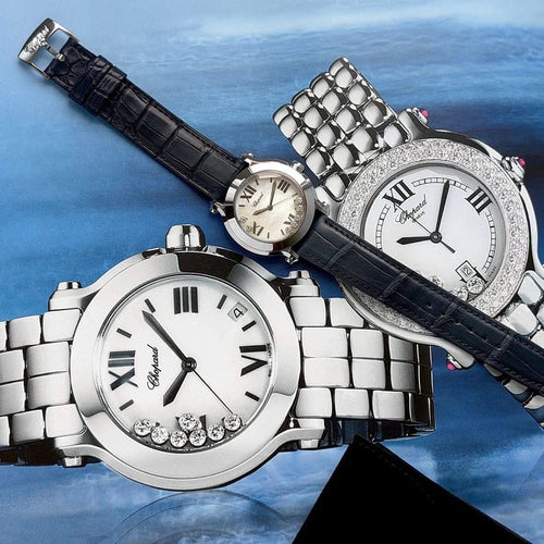 Montre Chopard Happy Sport - Montre en acier, cadran nacre, 7 diamants, saphir 58 Facettes