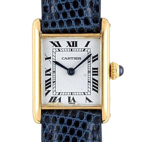 Montre Cartier Tank Louis Cartier - Montre petit modèle en or jaune 18 carats 58 Facettes