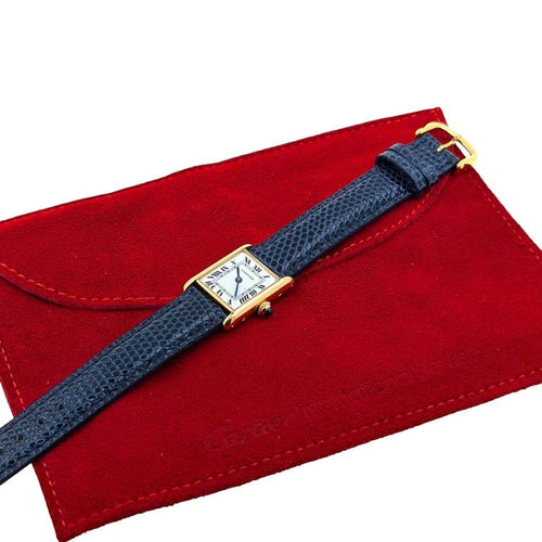 Montre Cartier Tank Louis Cartier - Montre petit modèle en or jaune 18 carats 58 Facettes