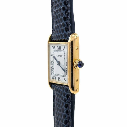 Montre Cartier Tank Louis Cartier - Montre petit modèle en or jaune 18 carats 58 Facettes
