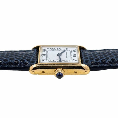 Montre Cartier Tank Louis Cartier - Montre petit modèle en or jaune 18 carats 58 Facettes