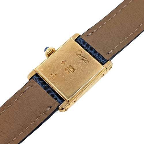 Montre Cartier Tank Louis Cartier - Montre petit modèle en or jaune 18 carats 58 Facettes
