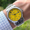 Montre Ulysse Nardin San Marco GMT - Montre automatique en acier cadran jaune 58 Facettes
