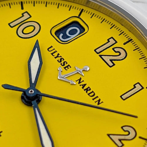 Montre Ulysse Nardin San Marco GMT - Montre automatique en acier cadran jaune 58 Facettes