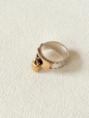 Bague 49 Hermès Kelly Cadenas - Bague en argent 925 et or 18 carats 58 Facettes WC-2025-2330