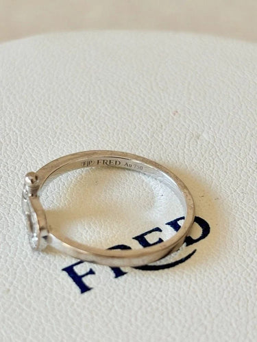 Bague 49 FRED Force 10 - Bague petit modèle en or blanc et diamants 58 Facettes WC-2025-2182