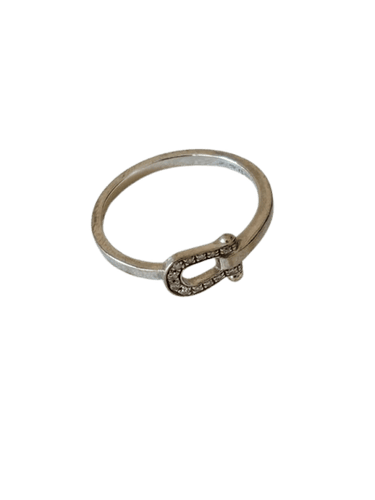 Bague 49 FRED Force 10 - Bague petit modèle en or blanc et diamants 58 Facettes WC-2025-2182
