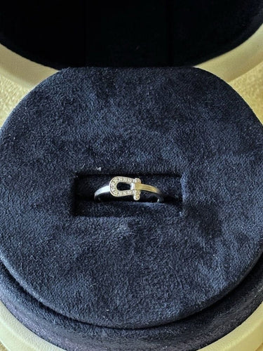 Bague 49 FRED Force 10 - Bague petit modèle en or blanc et diamants 58 Facettes WC-2025-2182