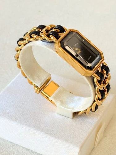 Montre CHANEL Première - Montre quartz taille S bracelet plaqué or et cuir 58 Facettes WC-2025-2360