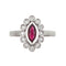 Bague 54 Bague en or blanc 18 carats avec rubis et diamants 58 Facettes AO-0004