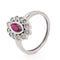 Bague 54 Bague en or blanc 18 carats avec rubis et diamants 58 Facettes AO-0004