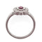 Bague 54 Bague en or blanc 18 carats avec rubis et diamants 58 Facettes AO-0004