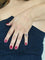Bague 54 Bague en or blanc 18 carats avec rubis et diamants 58 Facettes AO-0004