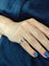 Bague 54 Bague en or blanc 18 carats avec saphir bleu et diamants 58 Facettes AO-0005