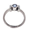 Bague 54 Bague en or blanc 18 carats avec saphir bleu et diamants 58 Facettes AO-0005