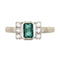 Bague 53 Bague en or blanc 18 carats avec émeraude et diamants 58 Facettes AO-0006