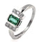 Bague 53 Bague en or blanc 18 carats avec émeraude et diamants 58 Facettes AO-0006