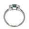 Bague 53 Bague en or blanc 18 carats avec émeraude et diamants 58 Facettes AO-0006