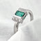 Bague 53 Bague en or blanc 18 carats avec émeraude et diamants 58 Facettes AO-0006