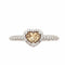 Bague 55 Bague en or blanc 18 carats avec diamant champagne et diamants 58 Facettes AO-0001