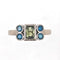 Bague 53 Bague en or blanc 18 carats avec saphir vert et diamants 58 Facettes AO-0008