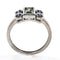 Bague 53 Bague en or blanc 18 carats avec saphir vert et diamants 58 Facettes AO-0008