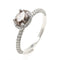 Bague 55 Bague en or blanc 18 carats avec diamant champagne et diamants 58 Facettes AO-0002