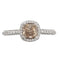 Bague 54 Bague en or blanc 18 carats avec diamant champagne et diamants 58 Facettes AO-0010