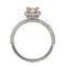 Bague 54 Bague en or blanc 18 carats avec diamant champagne et diamants 58 Facettes AO-0010