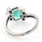 Bague 54 Bague en or blanc 18 carats avec émeraude et diamants 58 Facettes AO-0009