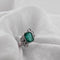 Bague 54 Bague en or blanc 18 carats avec émeraude et diamants 58 Facettes AO-0009